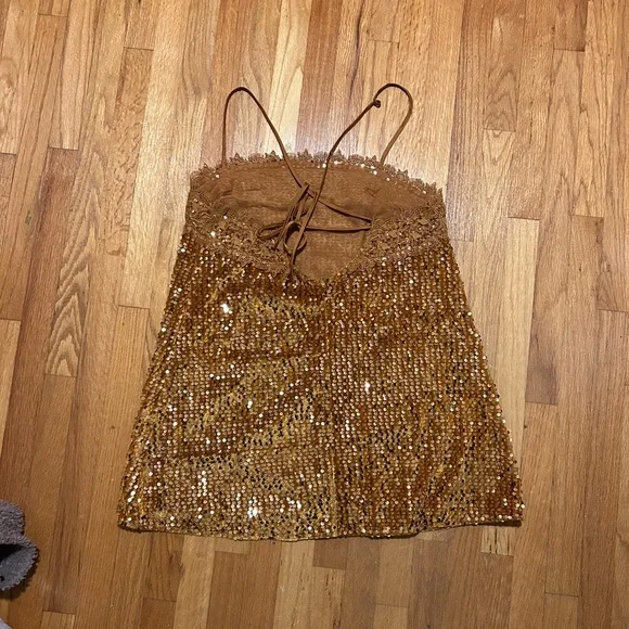 Free People Gold Sequin Dress - Picture 4 of 5